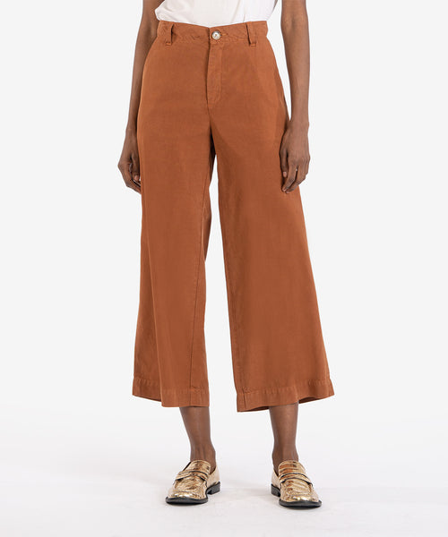 Charlotte Crop Wide Leg Trouser (Chestnut)