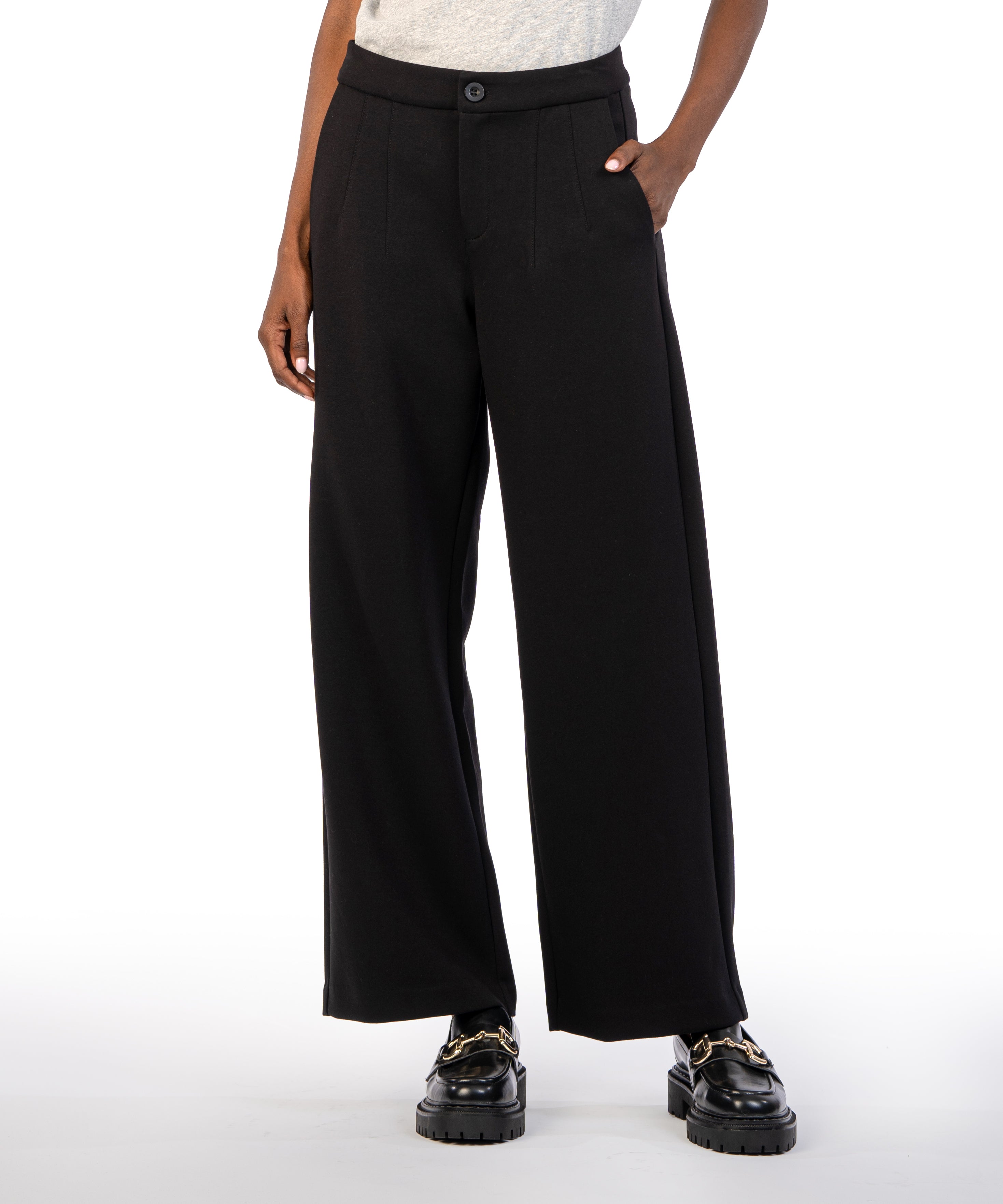 Wide Leg Ultra High Rise Pant for Tall Women in Charcoal Rinse