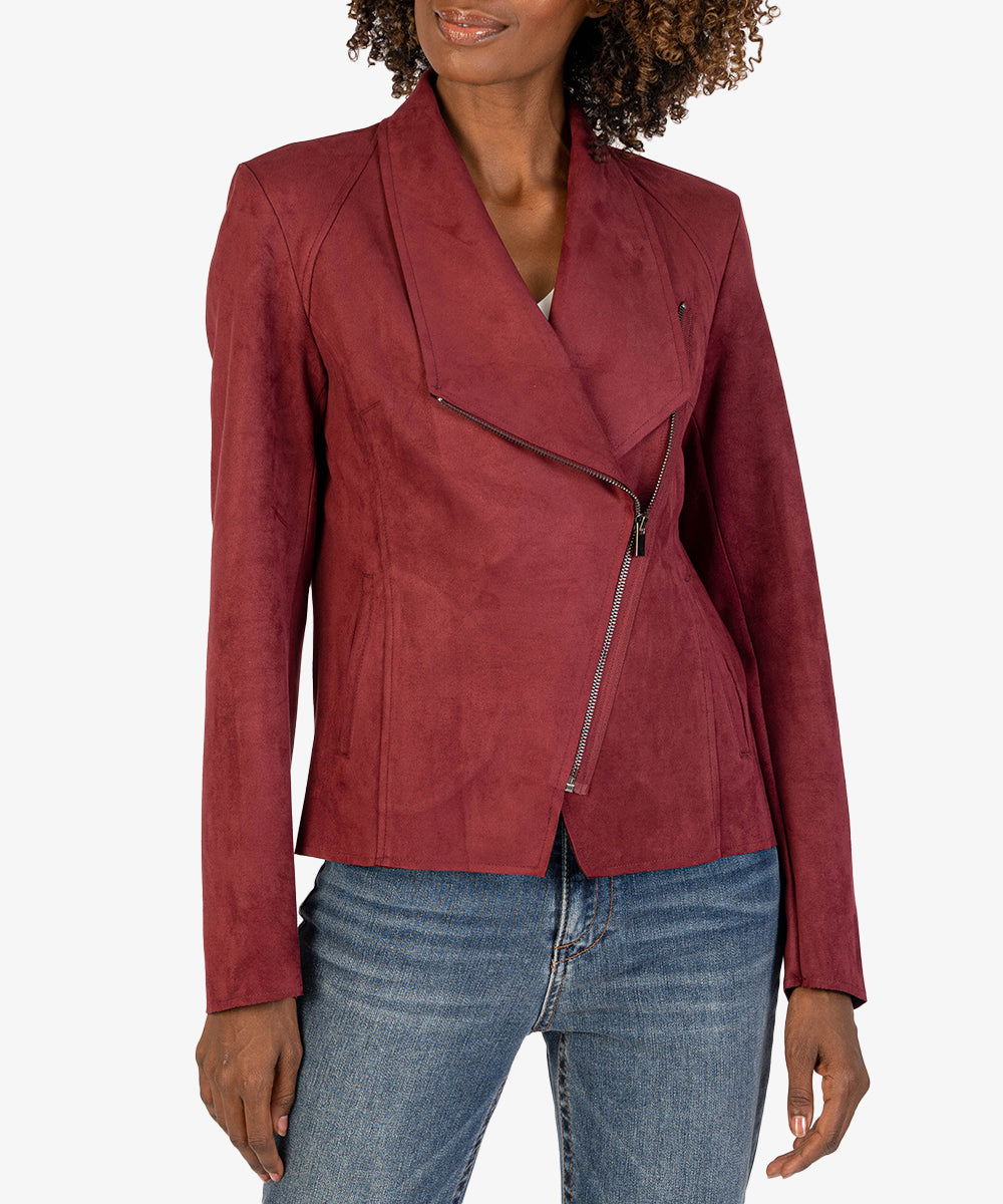Carina Faux Suede Drape Jacket (Exclusive, Raisin) - Kut from the