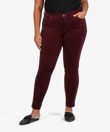 Diana Corduroy Relaxed Fit Skinny, Plus (Wine)-New-Kut from the Kloth