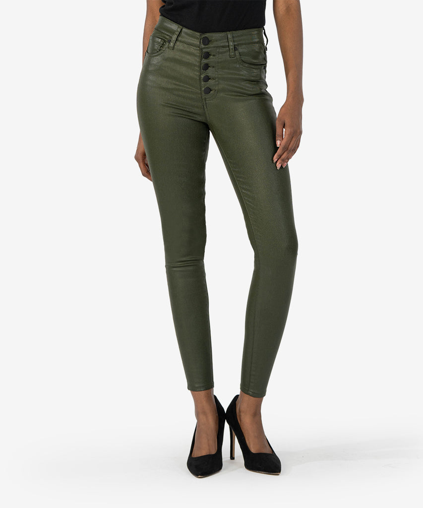 Mia High Rise Slim Fit Skinny (Olive)-New-Kut from the Kloth