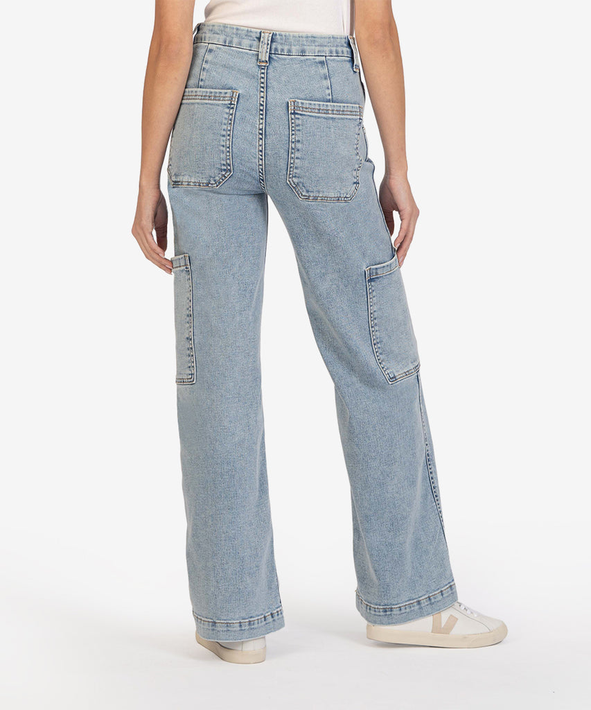 Jodi High Rise Fab Ab Wide Leg Carpenter Jean (Diverted Wash)-New-Kut from the Kloth