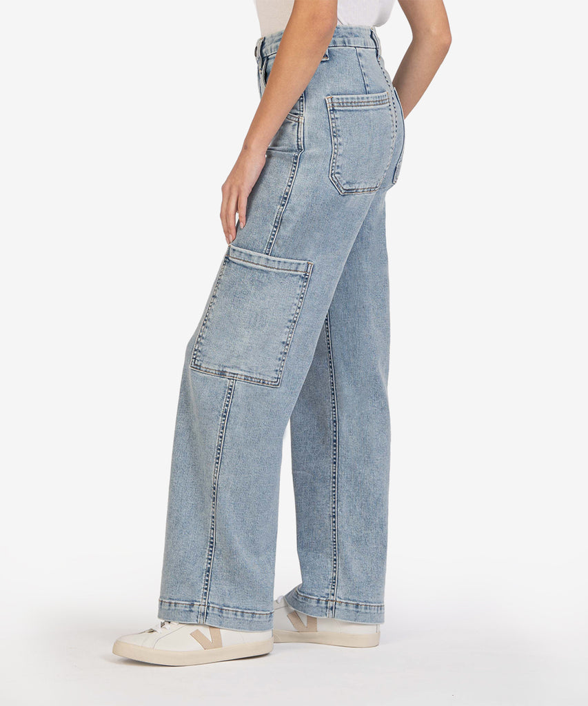 Jodi High Rise Fab Ab Wide Leg Carpenter Jean (Diverted Wash)-New-Kut from the Kloth