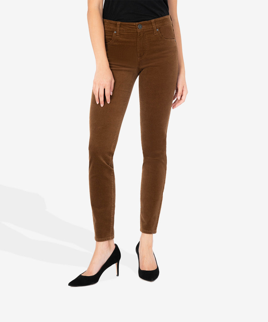 Diana Corduroy Relaxed Fit Skinny, Petite (Cognac)-New-Kut from the Kloth