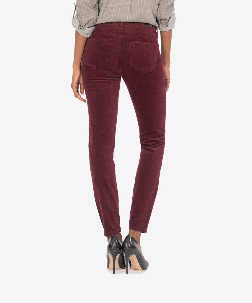 Diana Corduroy Relaxed Fit Skinny, Petite (Wine)-New-Kut from the Kloth