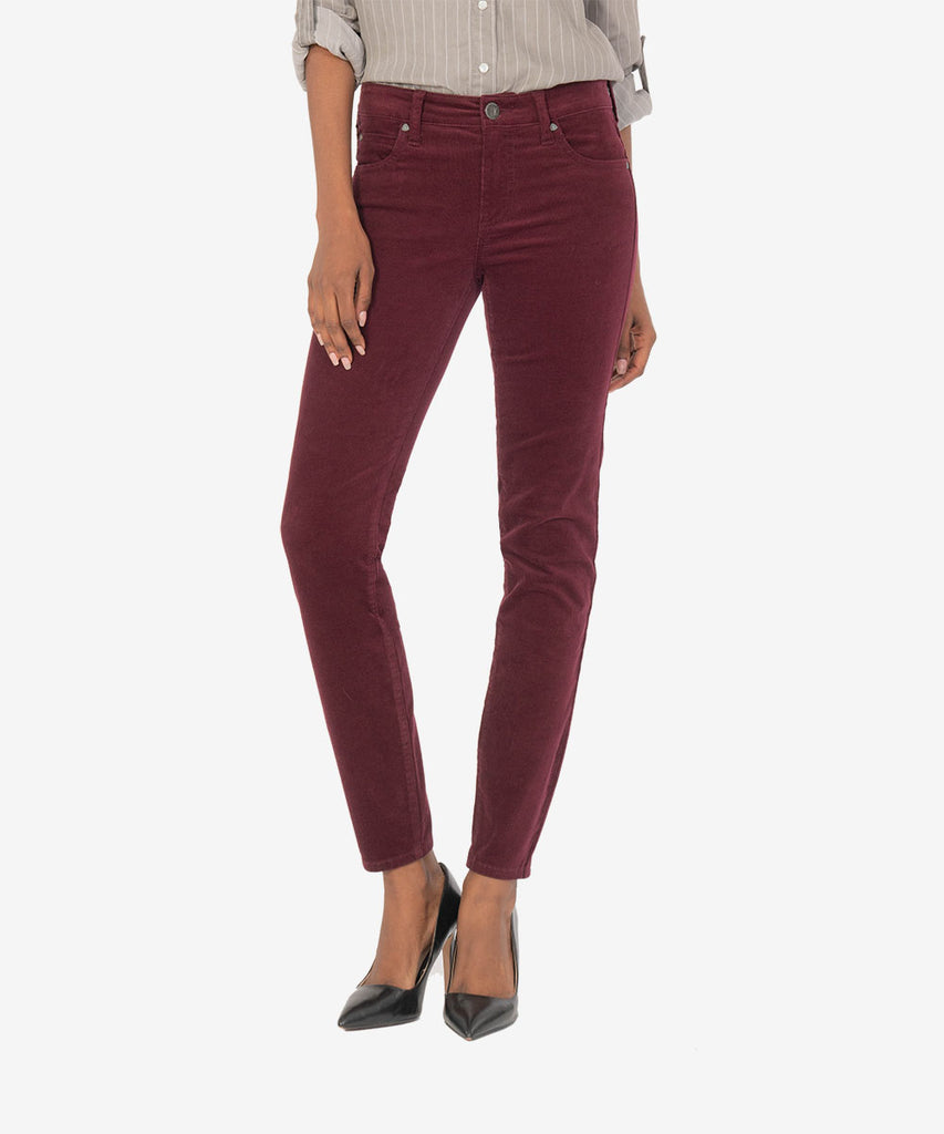 Diana Corduroy Relaxed Fit Skinny, Petite (Wine)-New-Kut from the Kloth