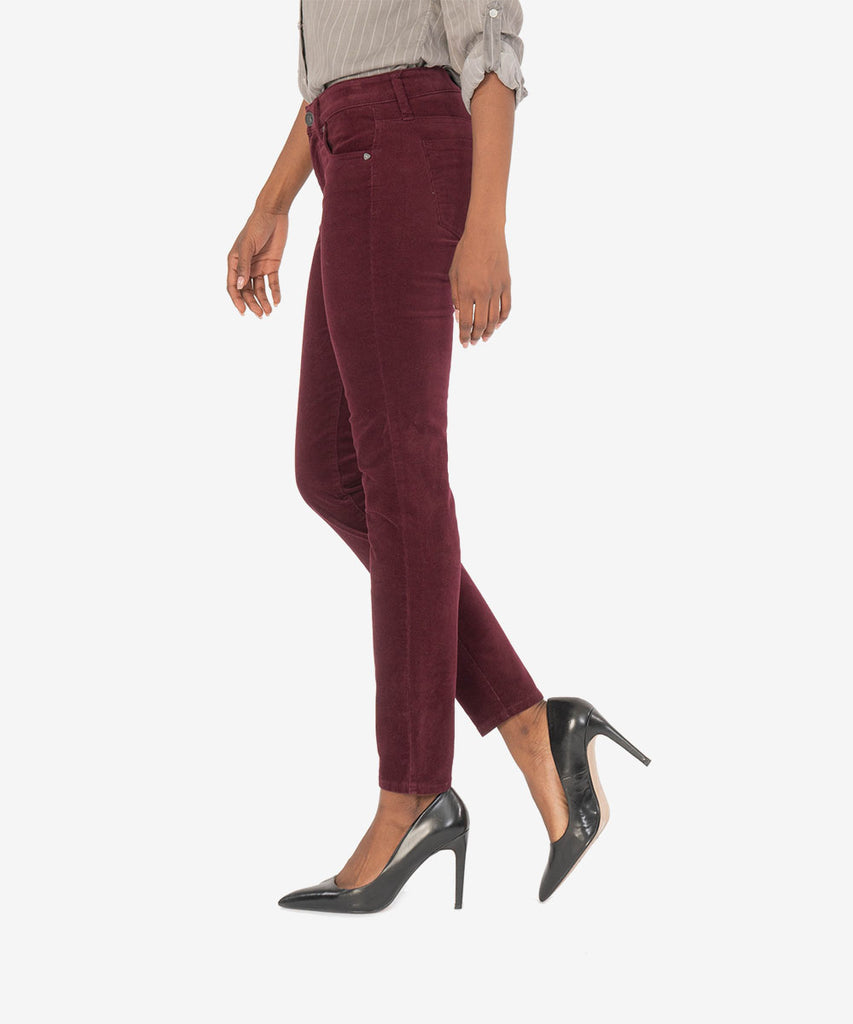 Diana Corduroy Relaxed Fit Skinny, Petite (Wine)-New-Kut from the Kloth