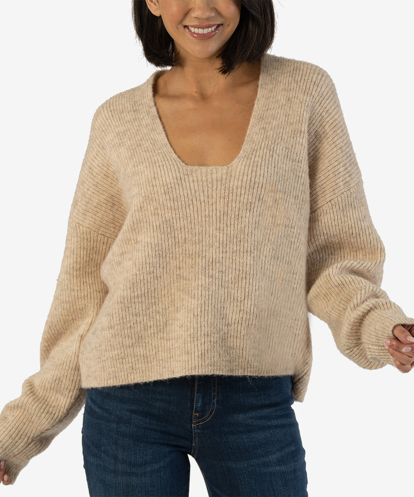Beeba Rib Scoop Neck Sweater-New-Kut from the Kloth
